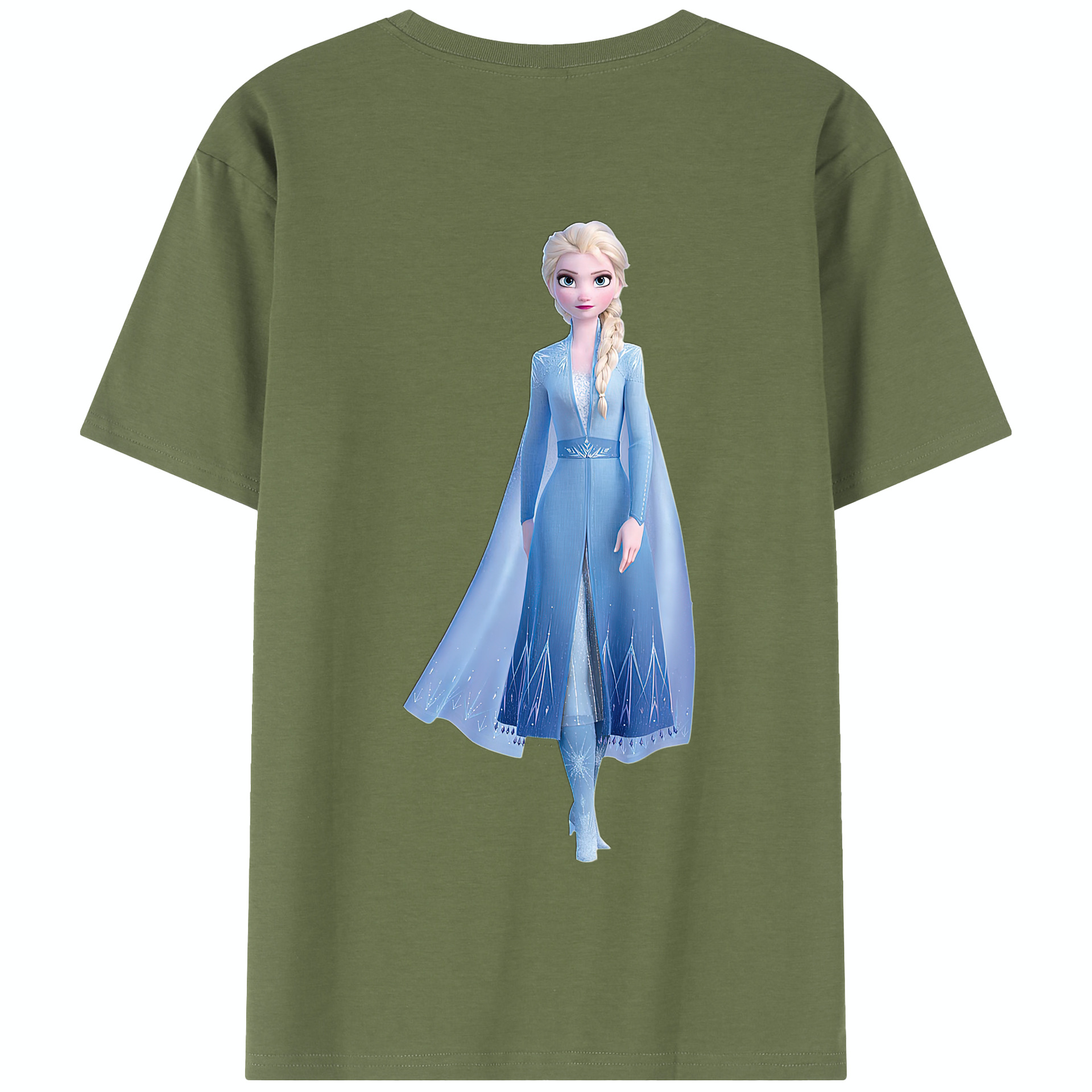 （画像用） アナと雪の女王 アンナ エルサ Frozen Anna Elsa 綿100％半袖Tシャツ（背面プリント）